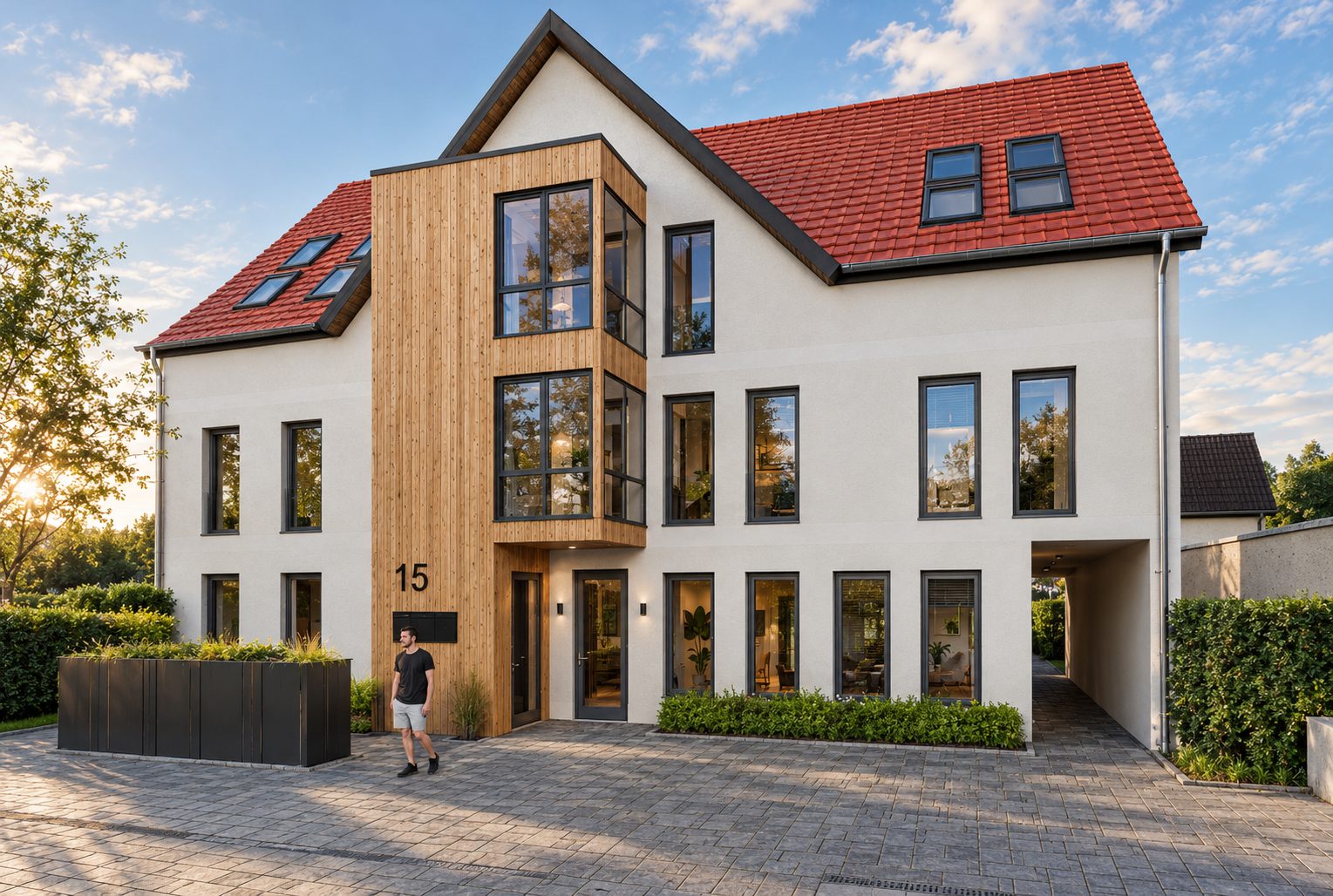 Mehrfamilienhaus mit Holzfassade in Kandel (Visualisierung)
